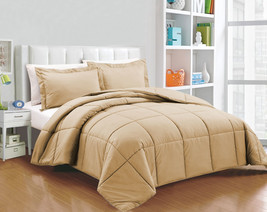 3pc Alternative Down Comforter with PillowSham 600tc 100% Cotton All Size &amp;Color - £119.49 GBP