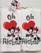 Set Of 2 X-LARGE Cotton Towels (16&quot;x26&quot;) Disney, Love, Mickey &amp; Minnie Mouse, Bb - £11.86 GBP