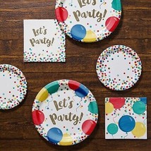 Party Paper Plates And Napkins Bulk Disposable Small Birthday Graduation 200 Ct - £28.39 GBP