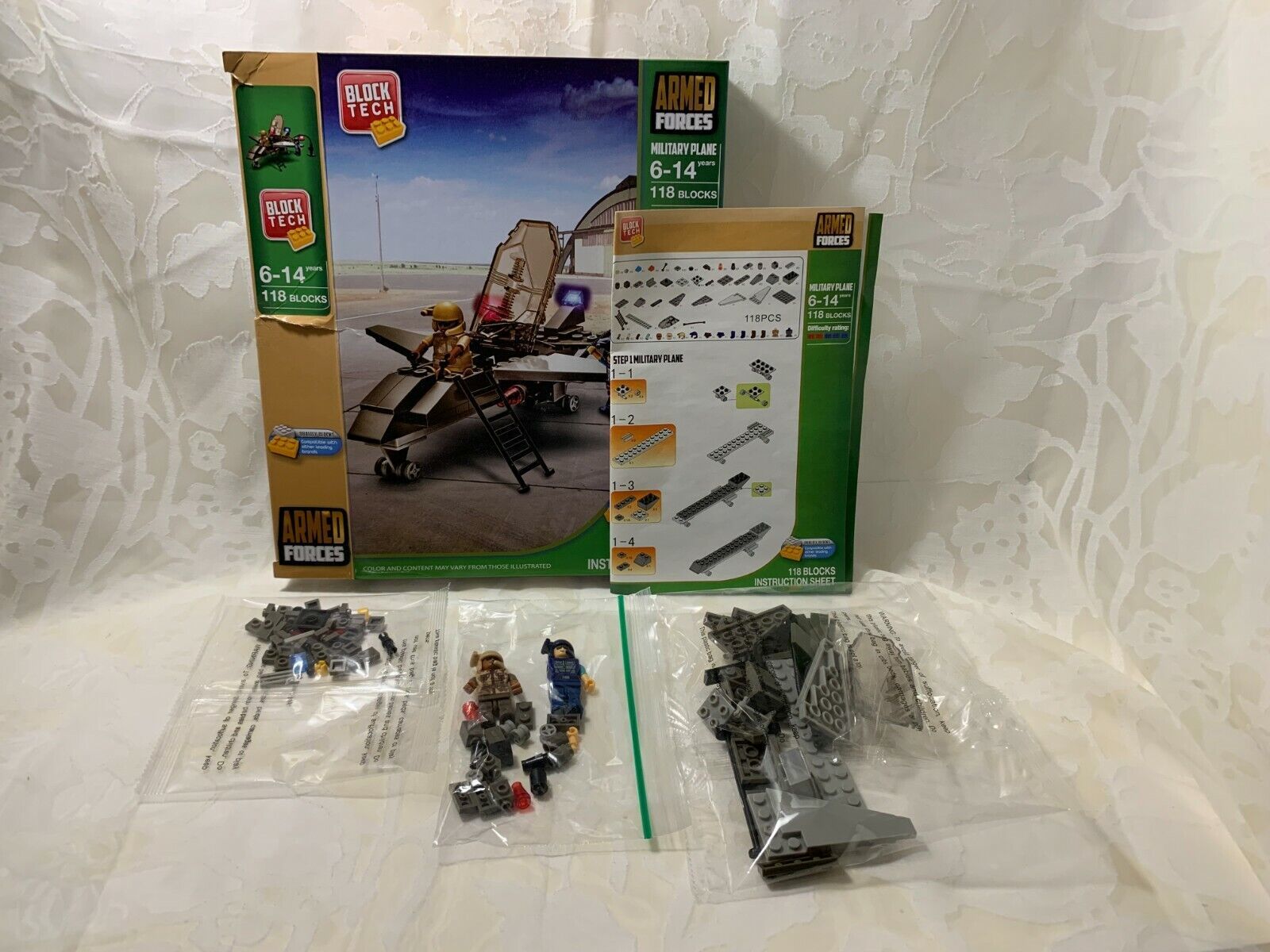 Primary image for Block Tech Armed Forces Military Plane Building Blocks Jet Fighter & Pilot
