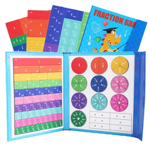 Magnetic Fraction Learning Math Toy Montessori Arithmetic Teaching Aids Wooden B - £27.18 GBP
