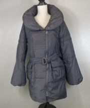 Betsey Johnson Womens Long Sleeve Full Zip Puffer Coat Jacket w/Rain Hoodie Sz M - £43.59 GBP