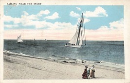 Sailing near the inlet PM Ocean City New Jersey NJ 1921 H35 - £4.50 GBP