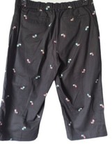 Counterparts Petite Embroidered Flower Capris Sz 14P Pull On Elastic Stretch  - £8.21 GBP