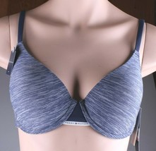 Tommy Hilfiger Peacoat Blu Space Dye Leggermente Foderato T-Shirt Bra - $354.77 MXN