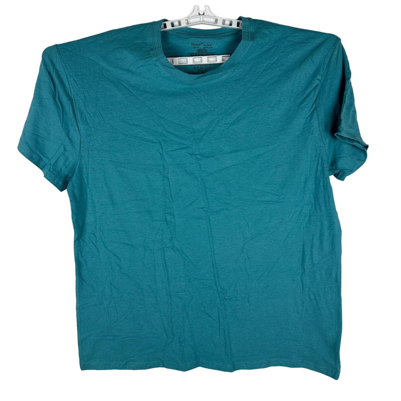 Hanes Originals Men&#39;s Teal Crewneck T-Shirt 95% Cotton &amp; 5% Spandex Size... - $9.50