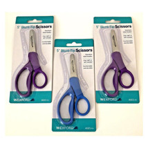 Wexford Blunt Tip Scissors 5&quot; Stainless Steel Blades Blue Purple Lot of ... - $7.82