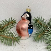 Bullfinch glass Christmas handmade ornament, Luxury Christmas glass decoration - £11.39 GBP