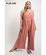 Texture Woven Sleeveless Jumpsuit With Side Button - €49,80 EUR