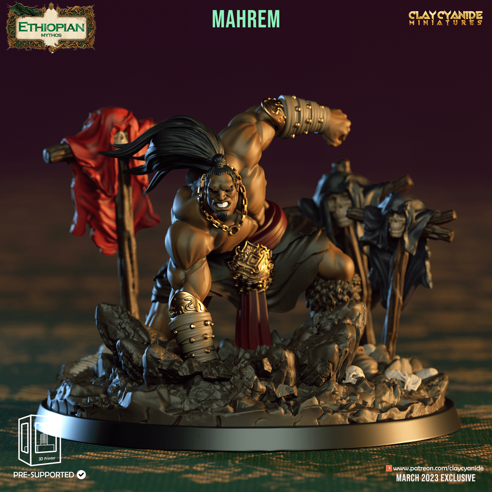 3D Printed Clay Cyanide Mahrem Ethiopian Mythos 28 32 mm D&amp;D - $10.02+