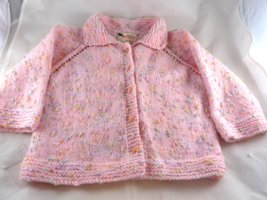 Handknit Pink Girls Sweater 2-3 years see measurements Unused - $20.78