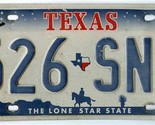 Original Vintage Texas License Plate 526 SNT Space Shuttle Stars and Moon  - $9.89