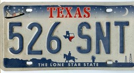 Original Vintage Texas License Plate 526 SNT Space Shuttle Stars and Moon  - £7.81 GBP