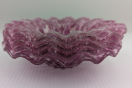 Sydenstricker Embassy Fused Glass Ruffled Lace Pattern Cranberry Bowls Set 6-5/8 image 10