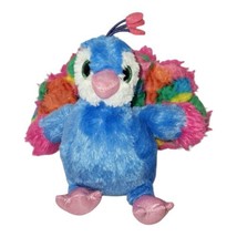Toys R Us Animal Alley Plush Blue Rainbow Peacock Stuffed Animal 2017 9&quot; - £7.18 GBP