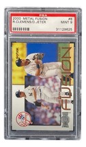 Derek Jeter Roger Clemens Slabbed Yankees 2000 Metal Fusion #8 Card PSA/DNA - £53.10 GBP