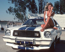 Farrah Fawcett Charlie&#39;s Angels Classic Pose Sitting On Mustang 8x10 Photo - £7.66 GBP