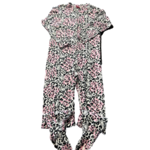 Sanrio Hello Kitty Cheetah Print Adult Footed Pajama Full Zip Lounger - $24.74
