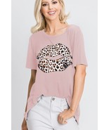 Heimish Full Size Leopard Lip Round Neck Short Sleeve T-Shirt Plus Size - $38.25 CAD+
