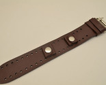 Brown wide Leather Bikers Watch Band strap  Buckle Punk Rock Skaters cuff - $22.95