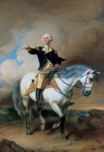 President George Washington Riding Horse With Sword Painting 13X19 Photo Poster - £14.08 GBP