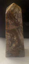 Jasper Stone Crystal Tower Brown And White  4” H x 1.25” W - £10.41 GBP