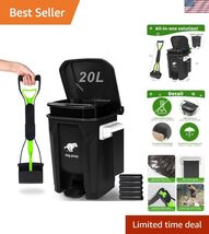 Dog Poop Trash Can Outside with Foldable Pooper Scooper, 20L/5Gallon Dog... - $95.61