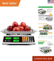 Durable 88lb Food Scale with Green Backlight Digital Display for Commerc... - $98.99