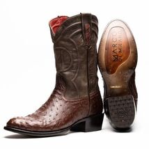 SAVANNAH Genuine Ostrich Skin Cowboy Boot from the Western Collection Kango Taba image 2