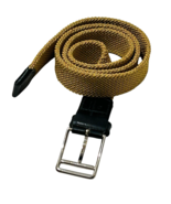 Ermenegildo Zegna Belt Mens 36 Brown Braided Leather Brass Buckle Made I... - €48,11 EUR