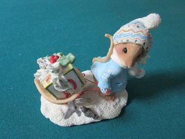 Priscilla MOUSE&#39;S Tales I&#39;ll BE Home for Christmas Figurine 4&quot; - £27.74 GBP