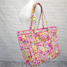❤️ VERA BRADLEY Clementine Get Carried Away / Going XL Tote Pink White Floral - £52.73 GBP