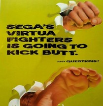 Virtua Fighters Arcade FLYER Original 1993 Video Game Fighter Retro Vintage Art  - £55.60 GBP