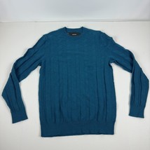 Alfani Men&#39;s Textured Chevron Long-Sleeve Crewneck Sweater, Blue Gem-Small - $24.99