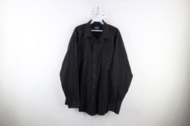 Vtg 90s Wrangler Mens XL Faded Satin Striped Western Rodeo Button Shirt Black - £35.65 GBP