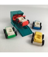 Fisher Price Little People Action Garage Shop Car Lift Vehicles Lot Vint... - $34.60