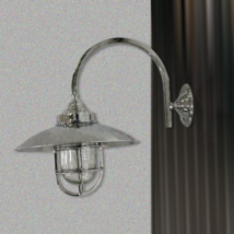 Nautical Swan Light Aluminum With Shade Vintage Wall Antique Marine Home Decor - £113.12 GBP