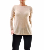 SUNDRY Womens Sweather Long Sleeve Round Neck Comfortable Beige Size S - £28.65 GBP