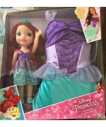 Disney Princess Ariel Gift Set Doll + Little Girl’s Ariel Dress Sz 4-6x NEW - £48.21 GBP