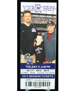 Colorado Rockies vs St Louis Cardinals MLB Ticket w Stub 07/31/2012 Year... - £9.08 GBP