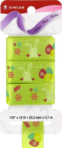 NEW Singer Ribbon Easter bunny &amp; eggs design 7/8 in x 12 ft satin fabric - £1.96 GBP