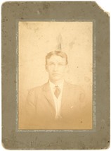 Antique Circa 1880s Large Approx 5.5X7.5 in Cabinet Card Handsome Young Man Suit - £7.52 GBP