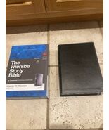 NKJV WARREN WEIRSBE STUDY BIBLE BLACK LEATHER SOFT RED LETTER - €57,17 EUR