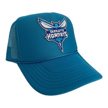 New Charlotte Hornets Turquoise Blue Hat 5 Panel High Crown Trucker Snapback - £18.34 GBP