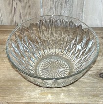 Vintage Anchor Hocking Clear Glass Crown Point 9&quot; Salad Bowl - $12.19