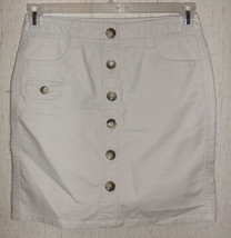 New Womens Ann Taylor Stone Beige Button Front Skirt Size 2P - £19.46 GBP