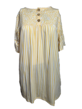 New Matilda Jane Womens Medium Short Sleeve Yellow Shirt Top Buttons - £15.69 GBP
