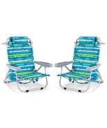 Foldable Backpack Beach Chair with Cup Holder and Storage Pockets Set of... - $230.03 CAD
