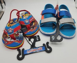 2 Boys Sandals Paw Patrol & Wonder Nation Infant Toddler Colorblock Size 5/6 - £11.55 GBP