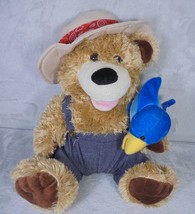 Vintage PBC International Musical Bear Bluebird Plush Singing Zip-A-Dee-Doo-Dah - £14.89 GBP